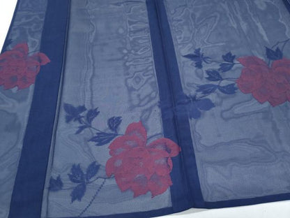 平和屋着物＊夏物　小紋　紗　草花文　正絹　逸品　CABI1587th