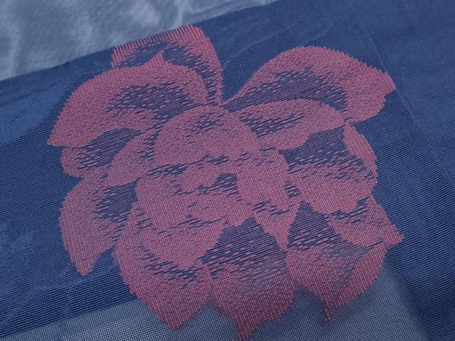 平和屋着物＊夏物　小紋　紗　草花文　正絹　逸品　CABI1587th