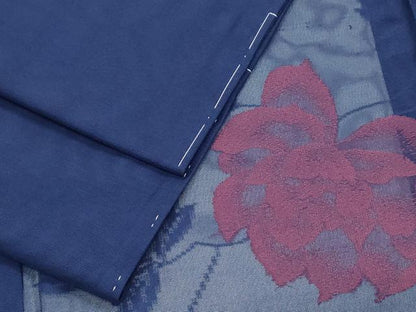 平和屋着物＊夏物　小紋　紗　草花文　正絹　逸品　CABI1587th