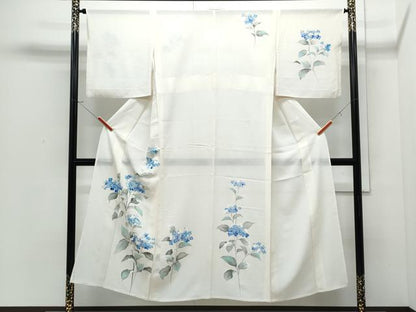 平和屋着物＊夏物　訪問着　絽　手描き　紫陽花　正絹　逸品　CABI1589th