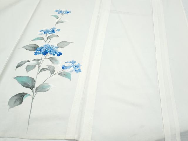 平和屋着物＊夏物　訪問着　絽　手描き　紫陽花　正絹　逸品　CABI1589th