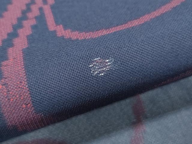 平和屋着物＊夏物　小紋　紗　流水文　銀糸　正絹　逸品　CABI1591th