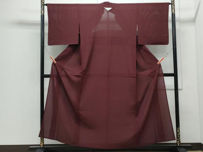 平和屋着物＊夏物　色無地　絽　葡萄茶色　正絹　逸品　未使用　CABI1592th
