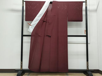 平和屋着物＊夏物　色無地　絽　葡萄茶色　正絹　逸品　未使用　CABI1592th