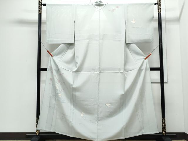平和屋着物＊夏物　訪問着　絽　立波休み鳥舟文　金彩　正絹　逸品　CABI1593th