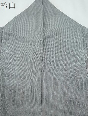 平和屋着物＊夏物　江戸小紋　絽　万筋　白色×灰色　正絹　逸品　CABI1596th