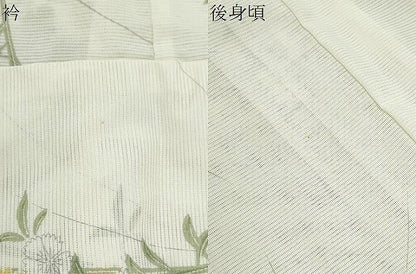 平和屋着物＊夏物　小紋　絽　草花文　洗える着物　CABI1599th