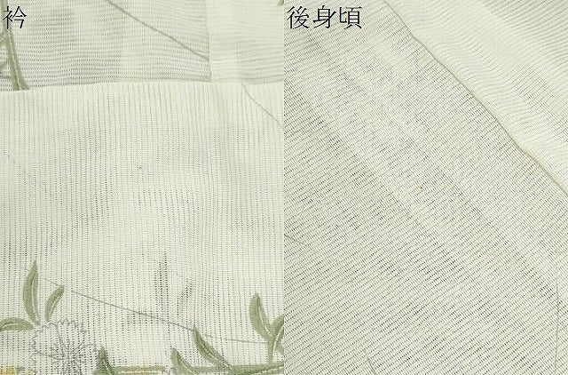 平和屋着物＊夏物　小紋　絽　草花文　洗える着物　CABI1599th