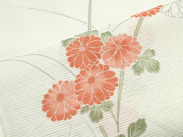 平和屋着物＊夏物　小紋　絽　草花文　洗える着物　CABI1599th