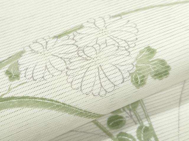 平和屋着物＊夏物　小紋　絽　草花文　洗える着物　CABI1599th