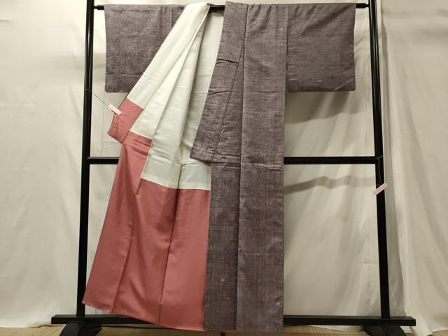 平和屋着物■上質な紬　幾何学文　正絹　逸品　CABI1606oy