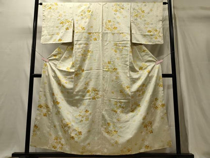 平和屋着物■上質な小紋　舞花文　暈し染め　銀彩　やまと誂製　正絹　逸品　CABI1608oy