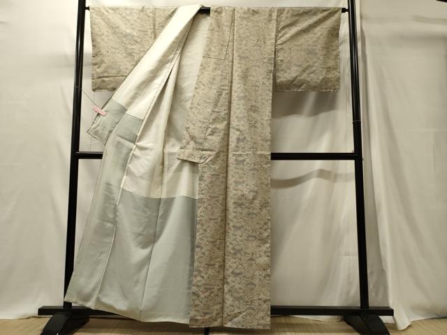 平和屋着物■本場大島紬　7マルキ　扇面草葉文　正絹　逸品　CABI1610oy