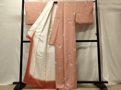 平和屋着物■上質な小紋　舞花文　金彩　正絹　逸品　CABI1613oy