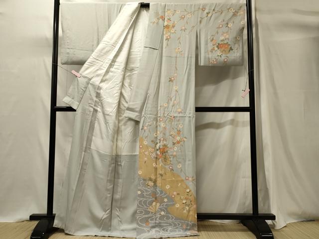 平和屋着物■訪問着　駒刺繍　流水花籠文　金彩　正絹　逸品　CABI1617oy