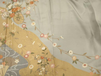 平和屋着物■訪問着　駒刺繍　流水花籠文　金彩　正絹　逸品　CABI1617oy