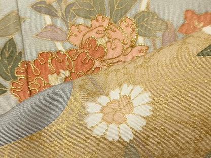 平和屋着物■訪問着　駒刺繍　流水花籠文　金彩　正絹　逸品　CABI1617oy