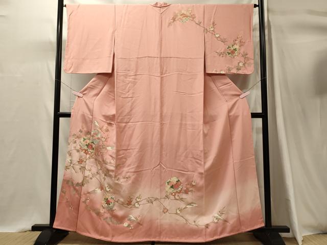 平和屋着物■訪問着　雪輪枝花文　暈し染め　金彩　正絹　逸品　未使用　CABI1620oy