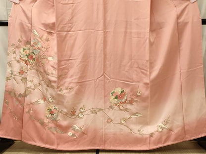 平和屋着物■訪問着　雪輪枝花文　暈し染め　金彩　正絹　逸品　未使用　CABI1620oy