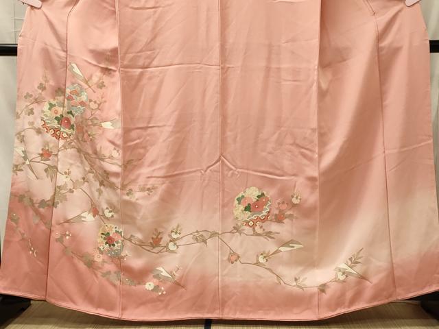 平和屋着物■訪問着　雪輪枝花文　暈し染め　金彩　正絹　逸品　未使用　CABI1620oy