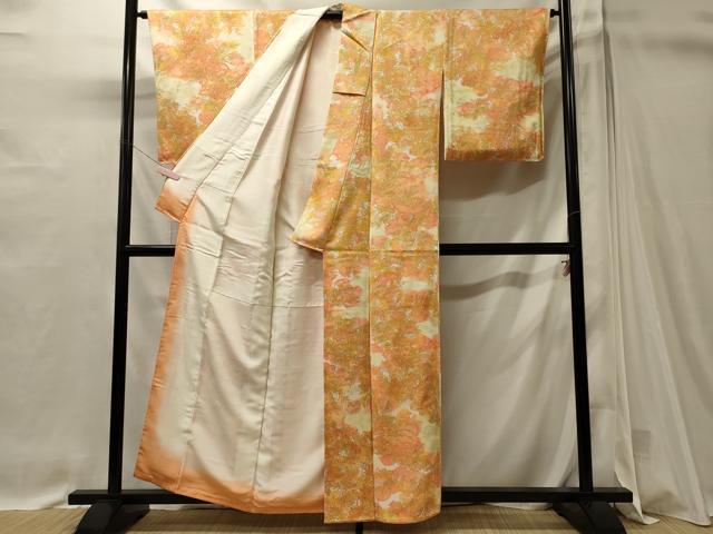 平和屋着物■上質な小紋　草葉文　暈し染め　正絹　逸品　未使用　CABI1623oy