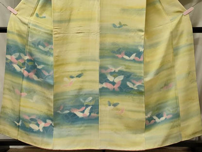 平和屋着物■訪問着　舞蝶文　暈し染め　正絹　逸品　CABI1624oy