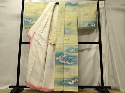 平和屋着物■訪問着　舞蝶文　暈し染め　正絹　逸品　CABI1624oy