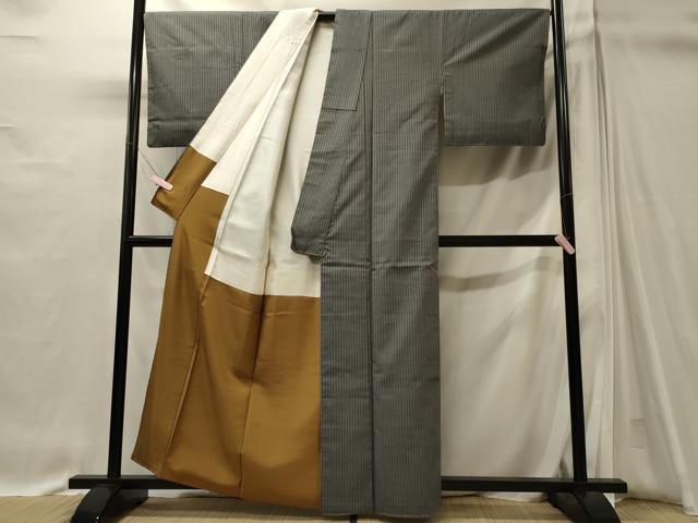 平和屋着物■上質な紬　縞　正絹　逸品　未使用　CABI1626oy