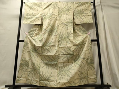 平和屋着物■上質な紬　草葉文　正絹　逸品　CABI1638oy