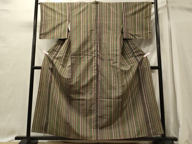 平和屋着物■上質な紬　縞　正絹　逸品　CABI1640oy