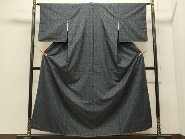 平和屋着物■本場大島紬　7マルキ　菱花文　正絹　逸品　未使用　CABI1643oy