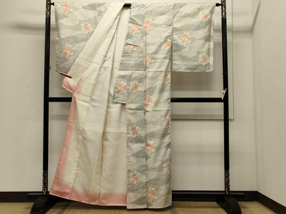 平和屋着物■本場染大島紬　吉祥草花文　正絹　逸品　CABI1651oy