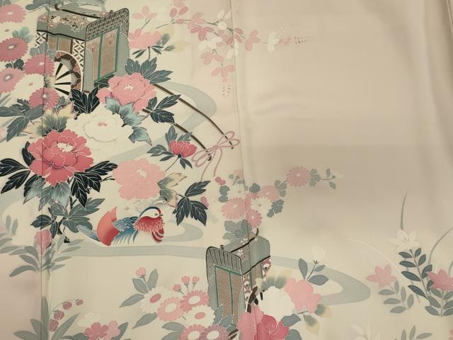 平和屋着物■訪問着　御所車花松文　暈し染め　正絹　逸品　CABI1653oy