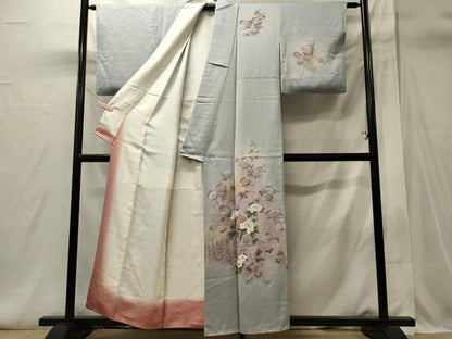 平和屋着物■訪問着　刺繍　草花文　暈し染め　正絹　逸品　CABI1686oy