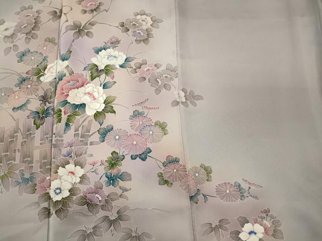 平和屋着物■訪問着　刺繍　草花文　暈し染め　正絹　逸品　CABI1686oy