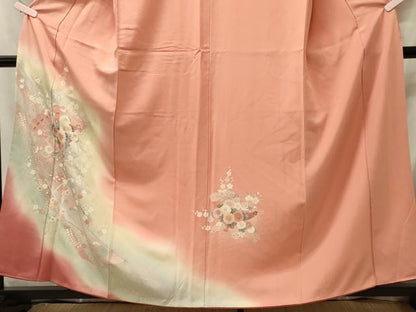 平和屋着物■訪問着　桧扇花文　暈し染め　金銀彩　正絹　逸品　CABI1687oy