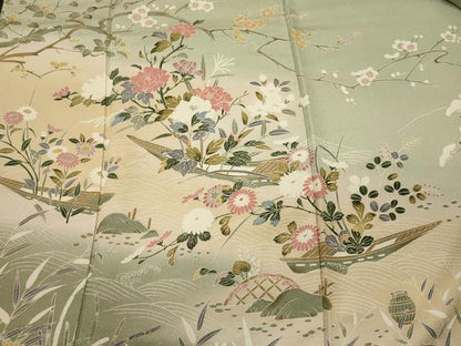 平和屋着物■訪問着　立波枝花文　暈し染め　正絹　逸品　CABI1698oy