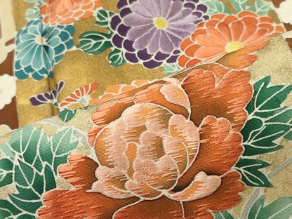 平和屋着物■豪華黒留袖　刺繍　雲取り草花文　金彩　正絹　逸品　未使用　CABI1704oy