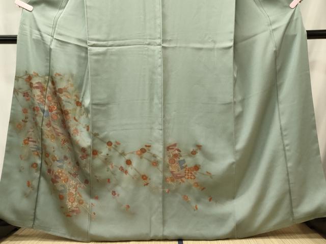 平和屋着物■訪問着　刺繍　短冊枝花文　金彩　正絹　逸品　CABI1714oy