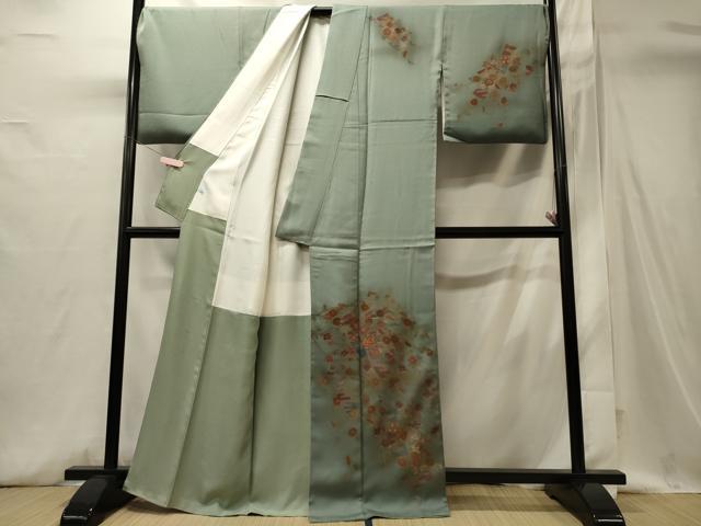 平和屋着物■訪問着　刺繍　短冊枝花文　金彩　正絹　逸品　CABI1714oy
