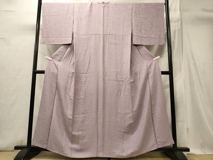 平和屋着物■上質な色無地　風景花松地紋　紅藤色　正絹　逸品　CABI1716oy