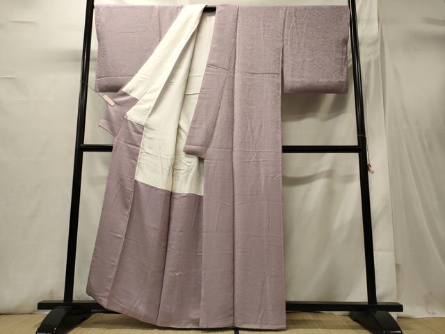 平和屋着物■上質な色無地　風景花松地紋　紅藤色　正絹　逸品　CABI1716oy