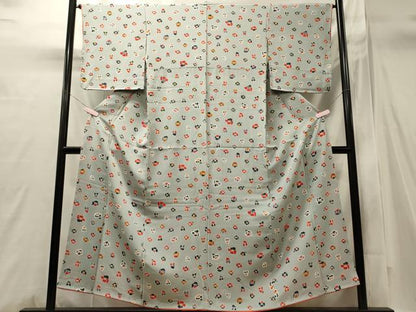 平和屋着物■上質な小紋　椿　正絹　逸品　未使用　CABI1718oy