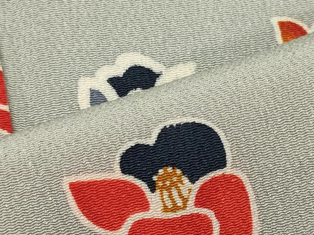 平和屋着物■上質な小紋　椿　正絹　逸品　未使用　CABI1718oy