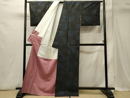 平和屋着物■上質な紬　花唐草文　正絹　逸品　CABI1723oy