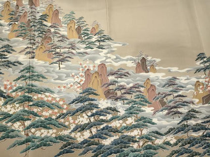 平和屋着物■豪華色留袖　枝松文　正絹　逸品　CABI1724oy