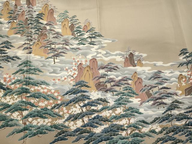 平和屋着物■豪華色留袖　枝松文　正絹　逸品　CABI1724oy