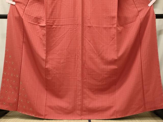 平和屋着物■訪問着　舞花文　格子柄　正絹　逸品　未使用　CABI1725oy