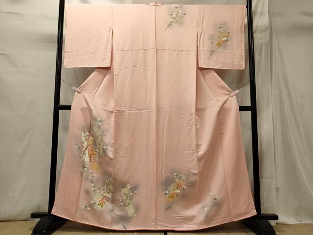 平和屋着物■訪問着　短冊花車文　暈し染め　正絹　逸品　CABI1726oy