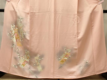 平和屋着物■訪問着　短冊花車文　暈し染め　正絹　逸品　CABI1726oy